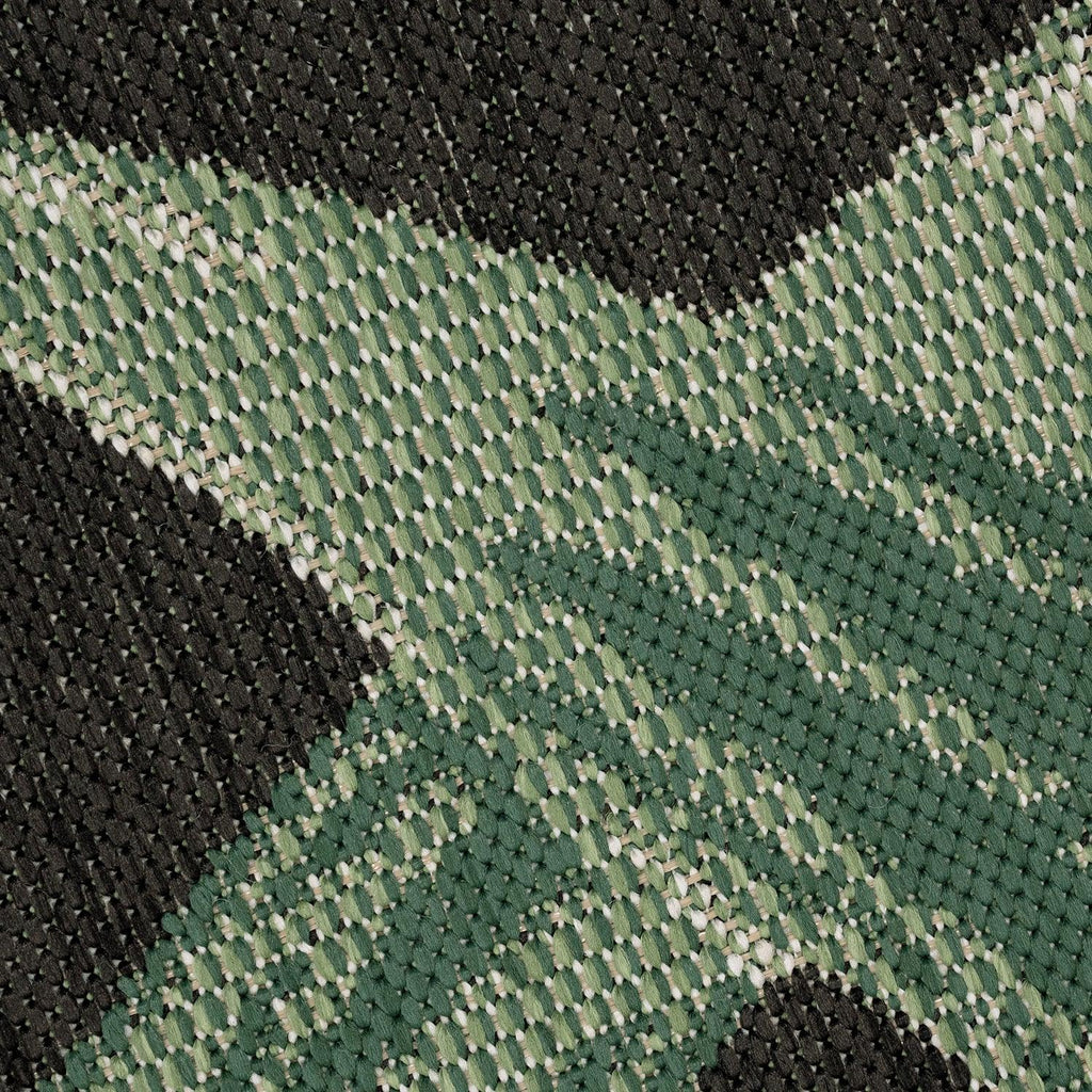 Tropical Outdoor Rug Ostende Palm Trees - Black Green
