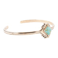 Blue Turquoise Aztec Golden Cuff Bracelet