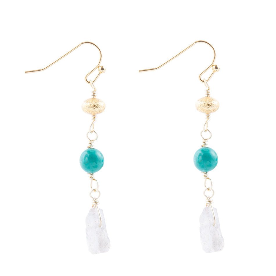 Turquoise Labradorite Elongated Earrings