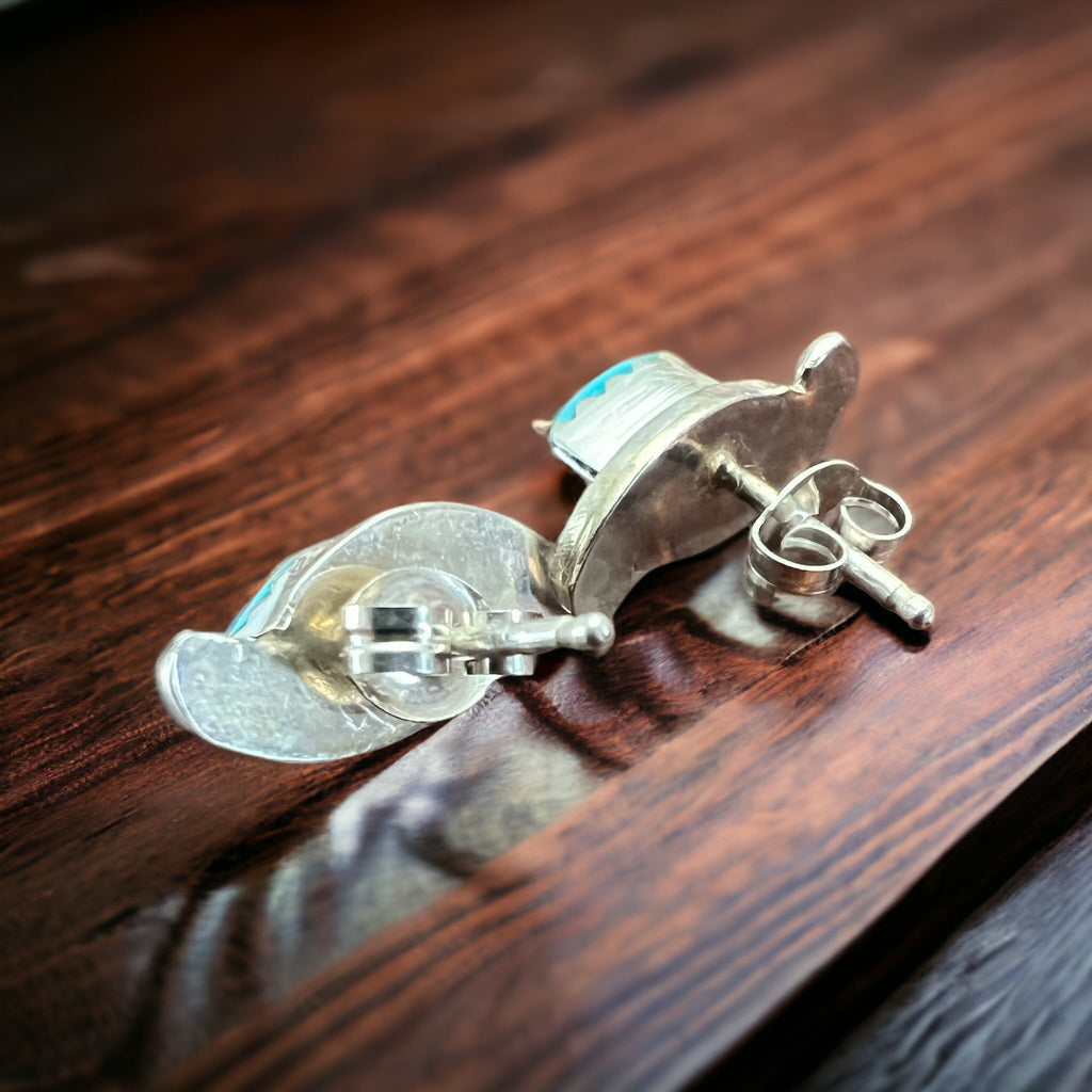 Turquoise & Sterling Silver Earrings by Lloyd Kanesta