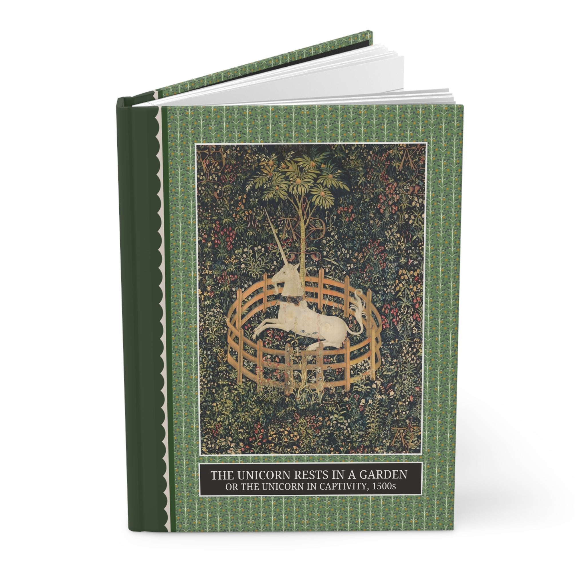 Unicorn Rests in a Garden Notebook