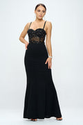 Beaded Bustier Mermaid Maxi Dress