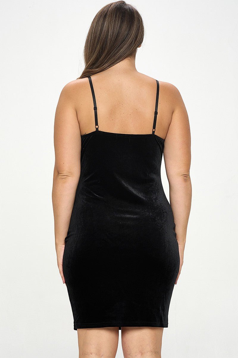 Velours Mini Feather Trim Lush Dress