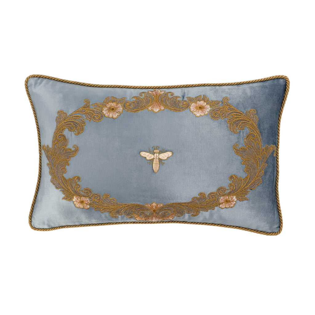 Venice Blue Silk Velvet Throw Pillow Cover 12 X 20