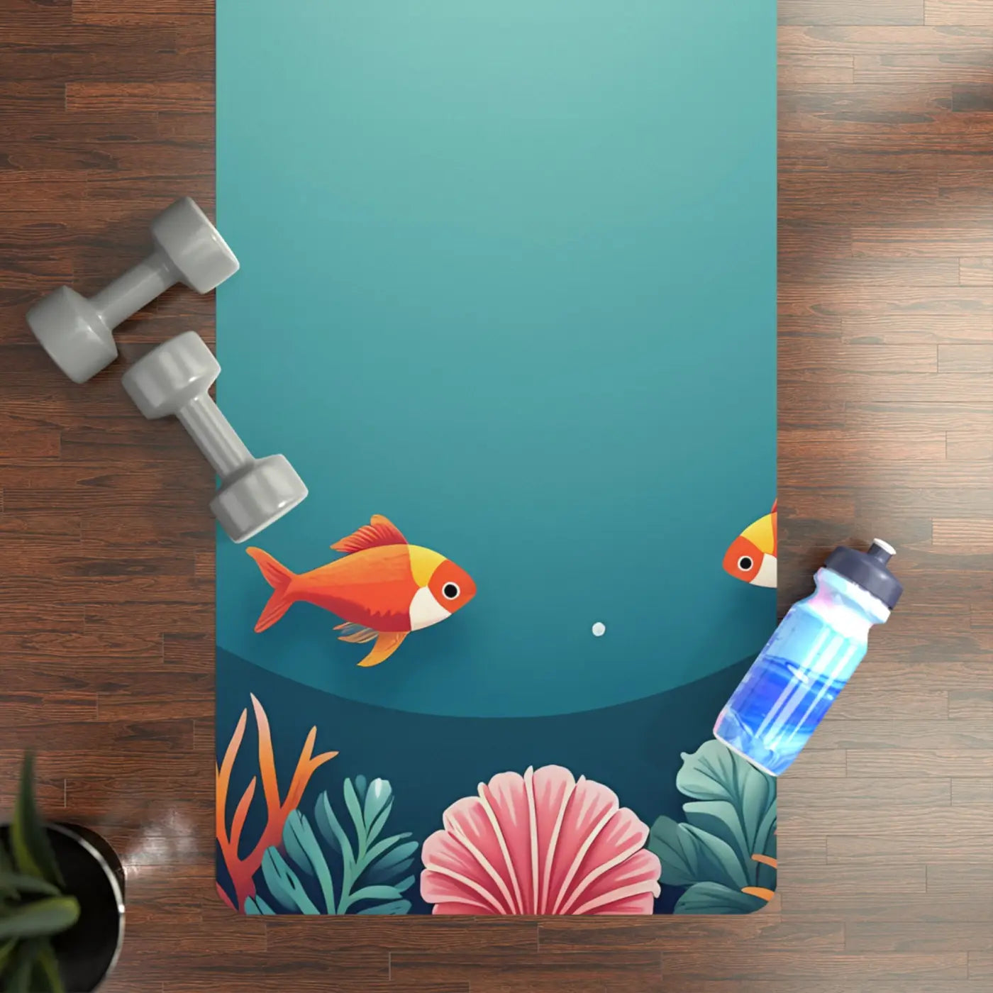 Vibrant Aquatic Rubber Yoga Mat - Daily Practice - Dipaliz