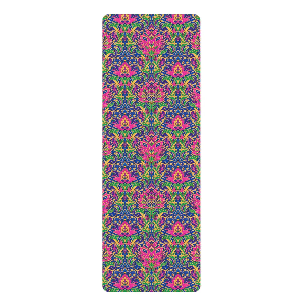 Vibrant Floral Rubber Yoga Mat - Microfiber Suede - Dipaliz