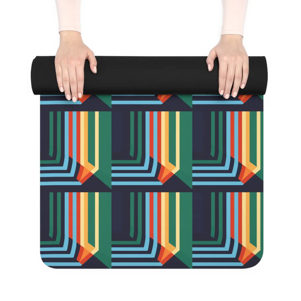 Vibrant Rubber Yoga Mat - Anti-Slip Geometric - Dipaliz