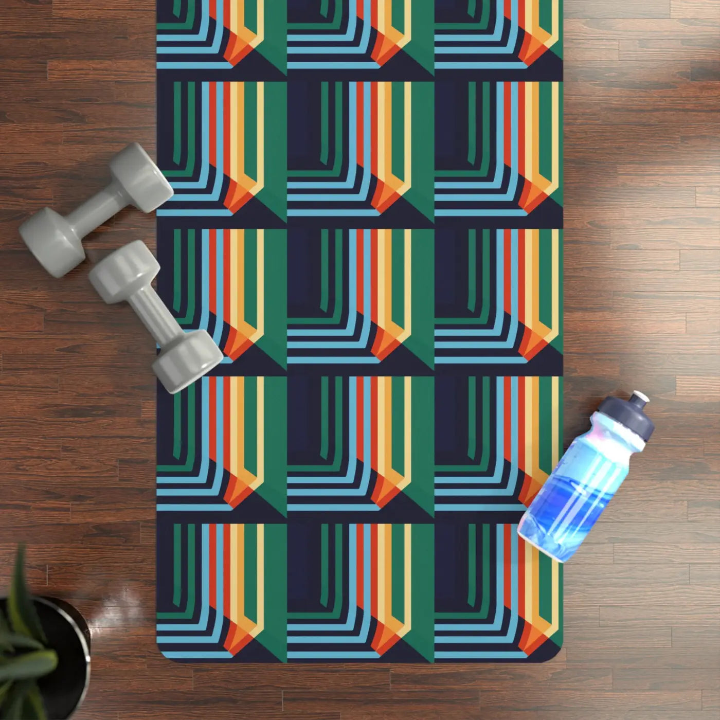 Vibrant Rubber Yoga Mat - Anti-Slip Geometric - Dipaliz