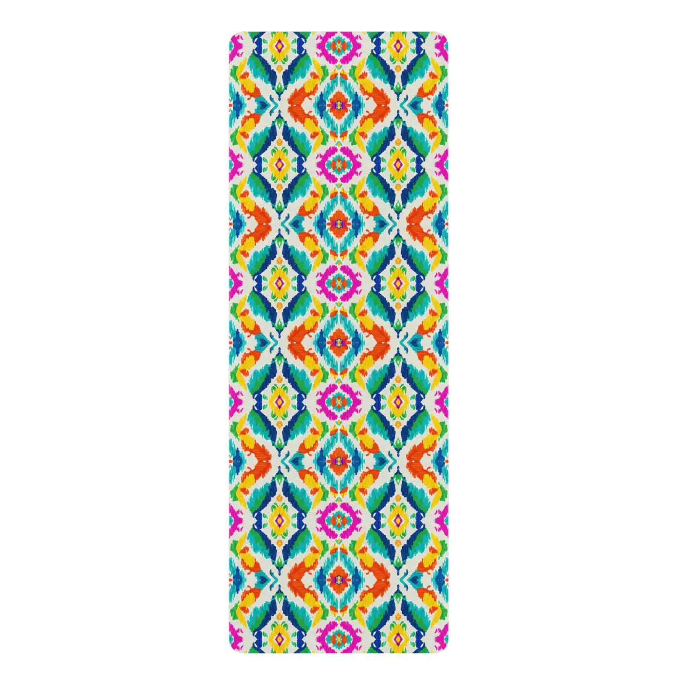 Hand Painted Ikat Rubber Yoga Mat - Microfiber Suede - Dipaliz