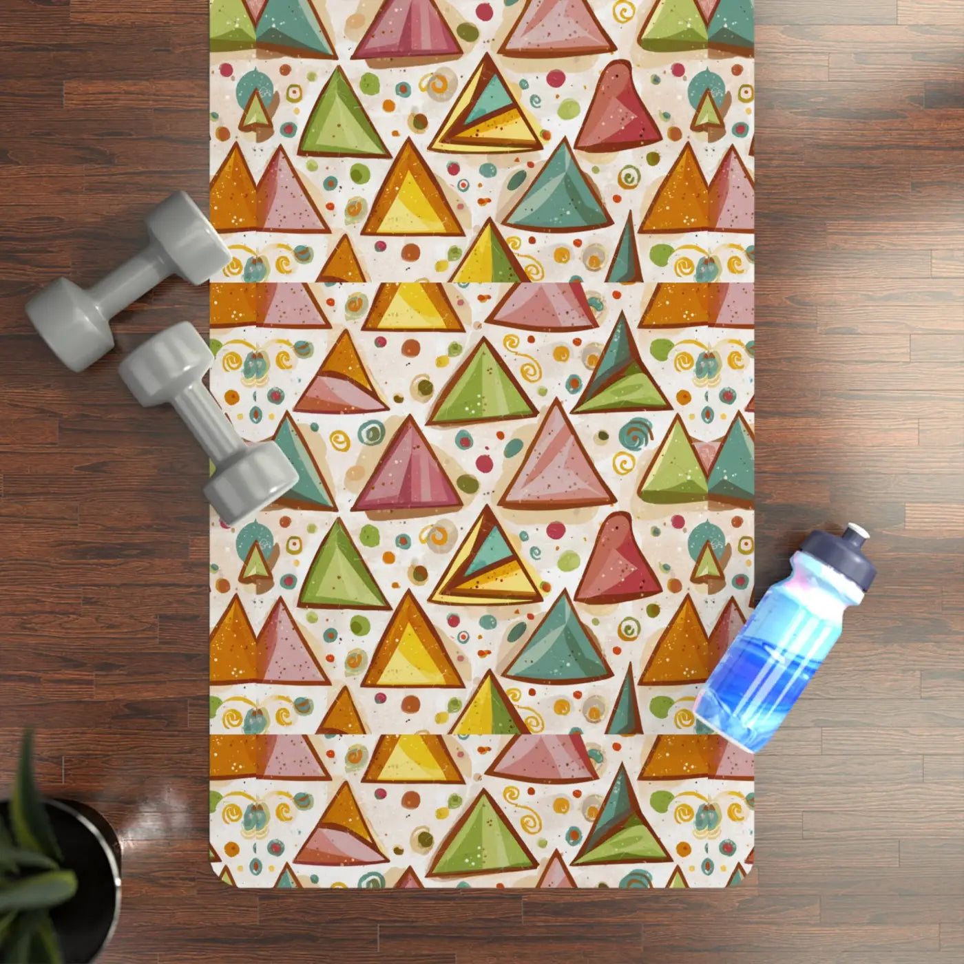 Vibrant Triangles Yoga Mat - Non-Slip Rubber - Dipaliz