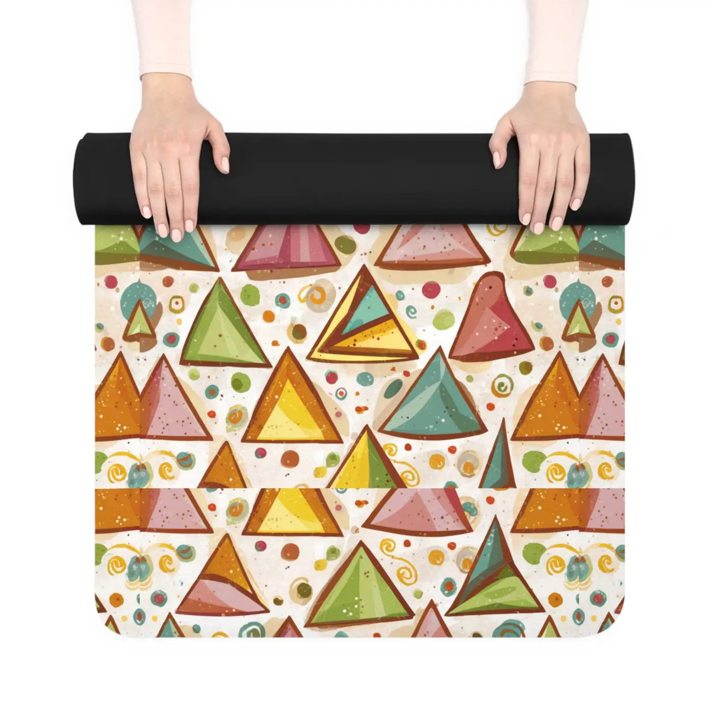 Vibrant Triangles Yoga Mat - Non-Slip Rubber - Dipaliz