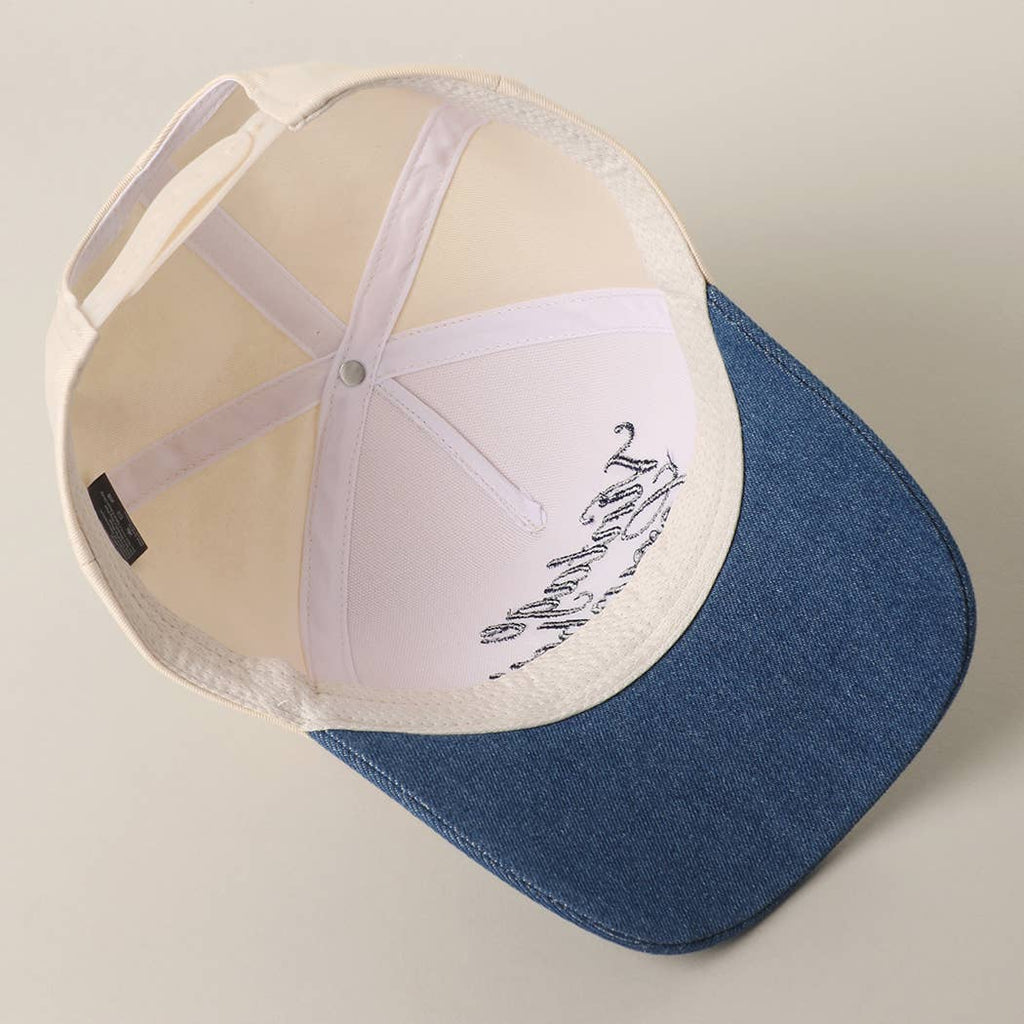 VINTAGE COWBOY Embroidered Star Brim Trucker Hat