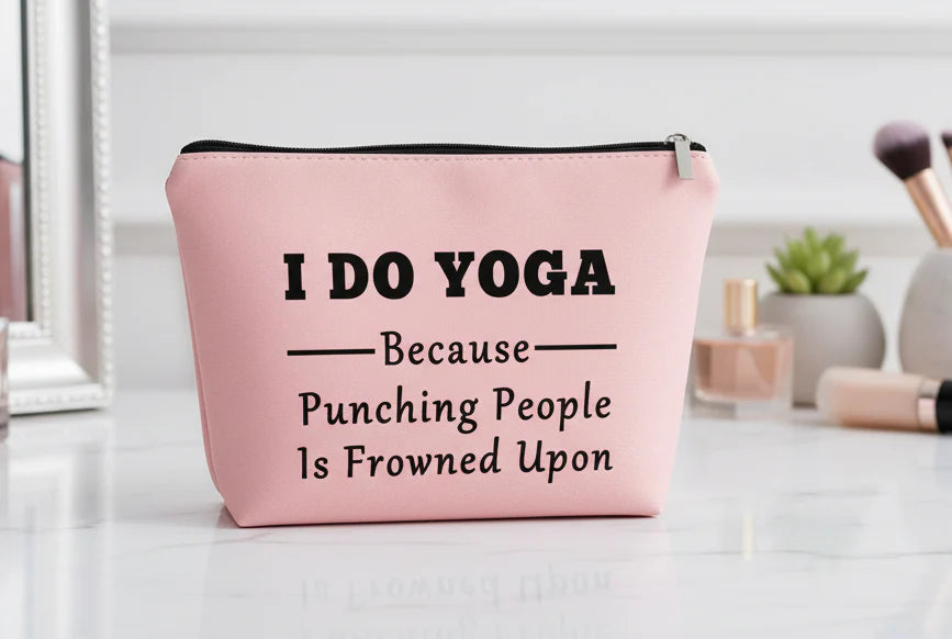 Yoga-Themed Cosmetic Bag