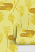 Palm Oasis Wallpaper, lemon yellow and ocher