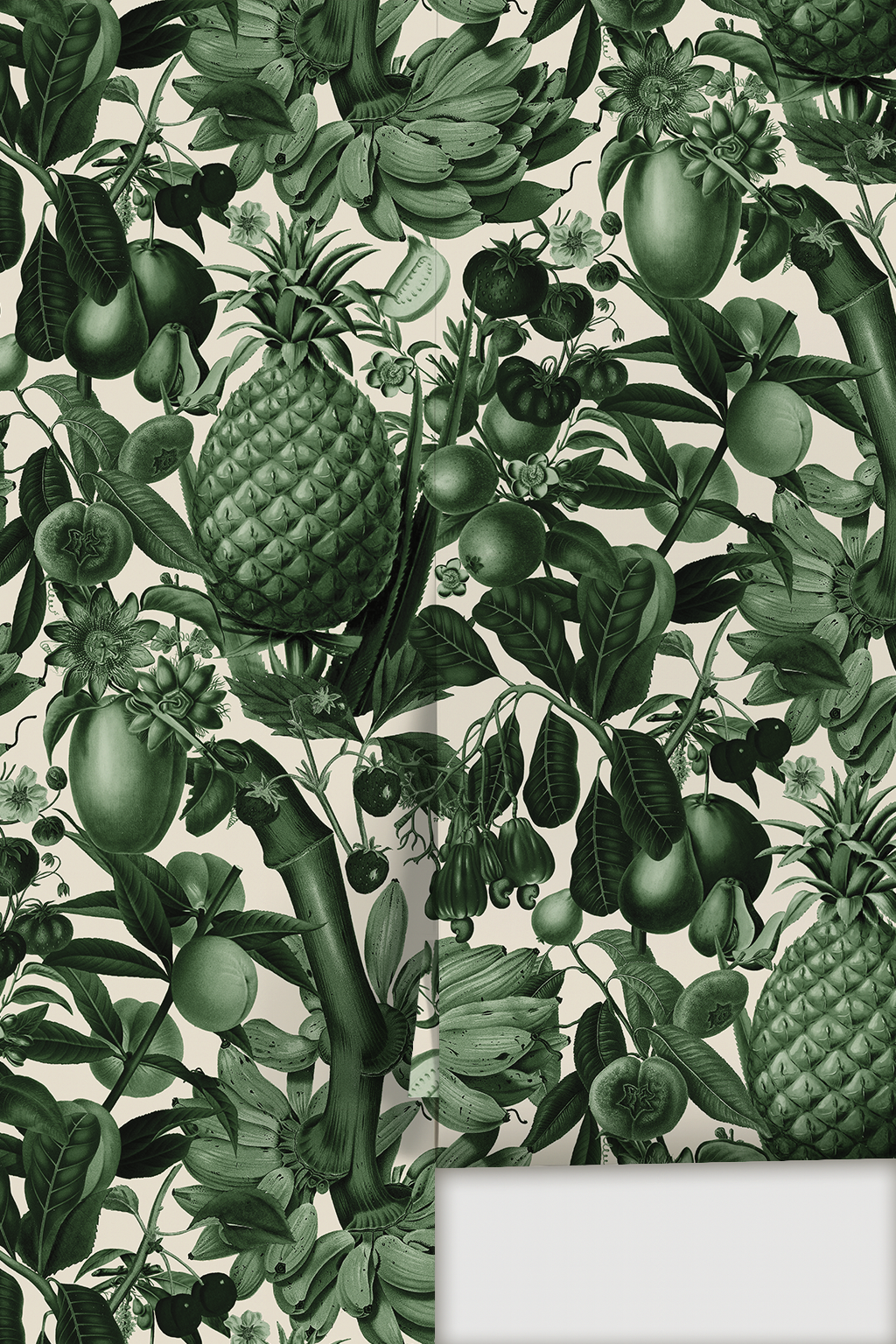 Juicy Fruit Wallpaper, white and dark green