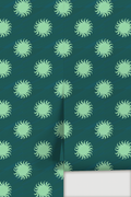 Sol Wallpaper, teal and mint