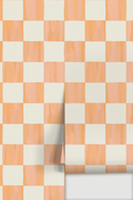 Checkers Wallpaper, coral