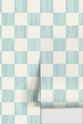 Checkers Wallpaper, light blue