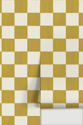 Checkers Wallpaper, mustard