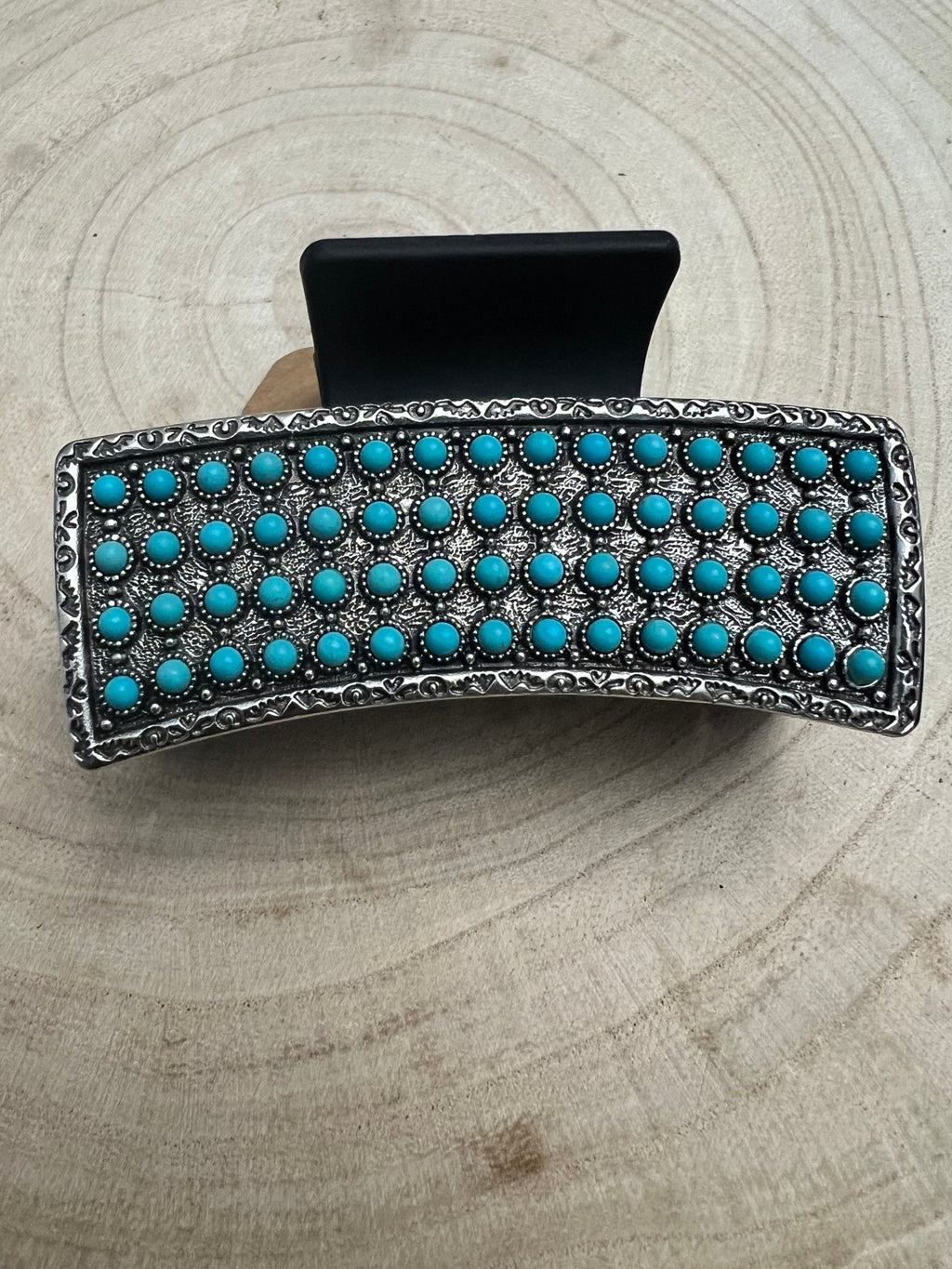 Western Faux Turquoise Cluster Hair Claw Clip