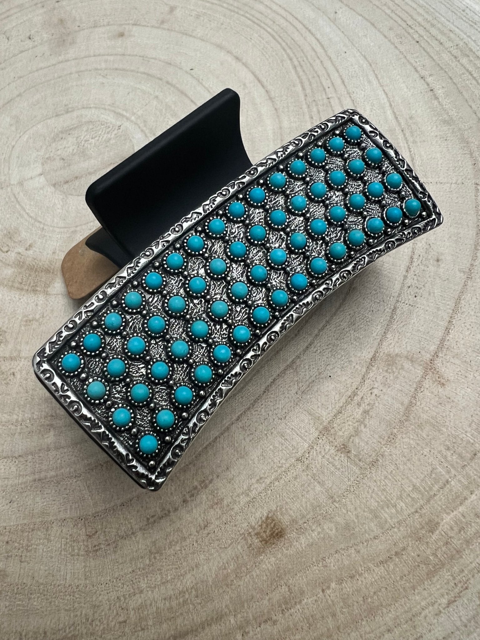 Western Faux Turquoise Cluster Hair Claw Clip