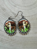 Western Framed Cow Calf Fashion Earrings