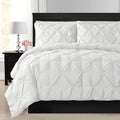 400TC Cotton Pintuck Sateen Solid Duvet Cover Set