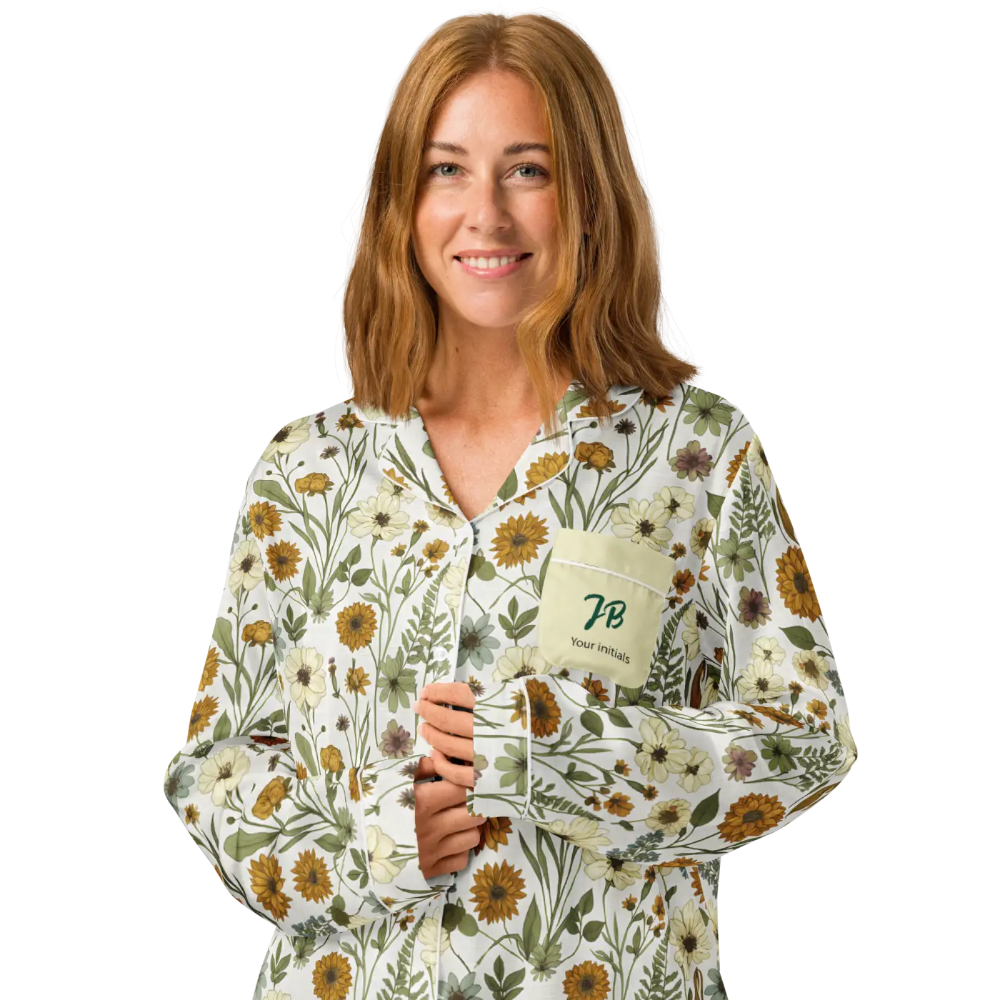Silky Soft Wild Flowers Pajama Top - Lightweight Fabric - DipaliZ