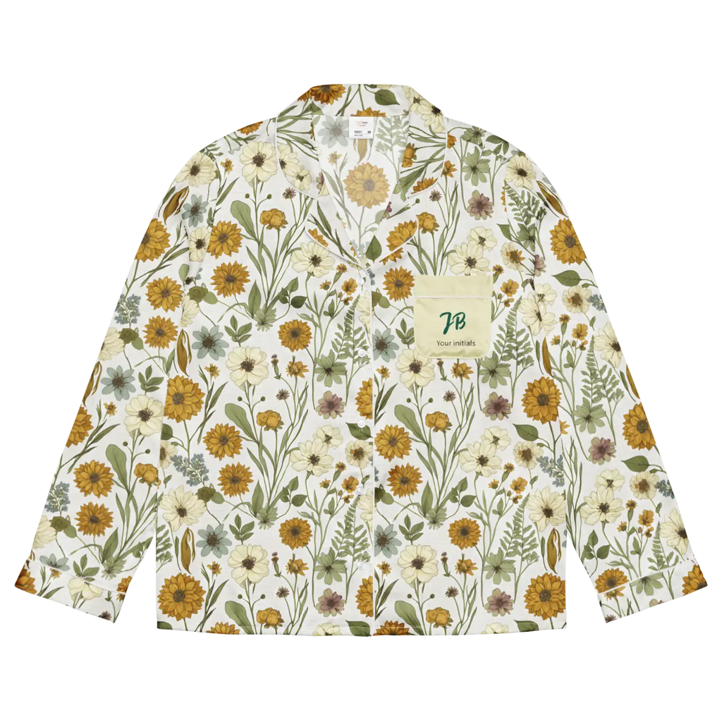 Silky Soft Wild Flowers Pajama Top - Lightweight Fabric - DipaliZ