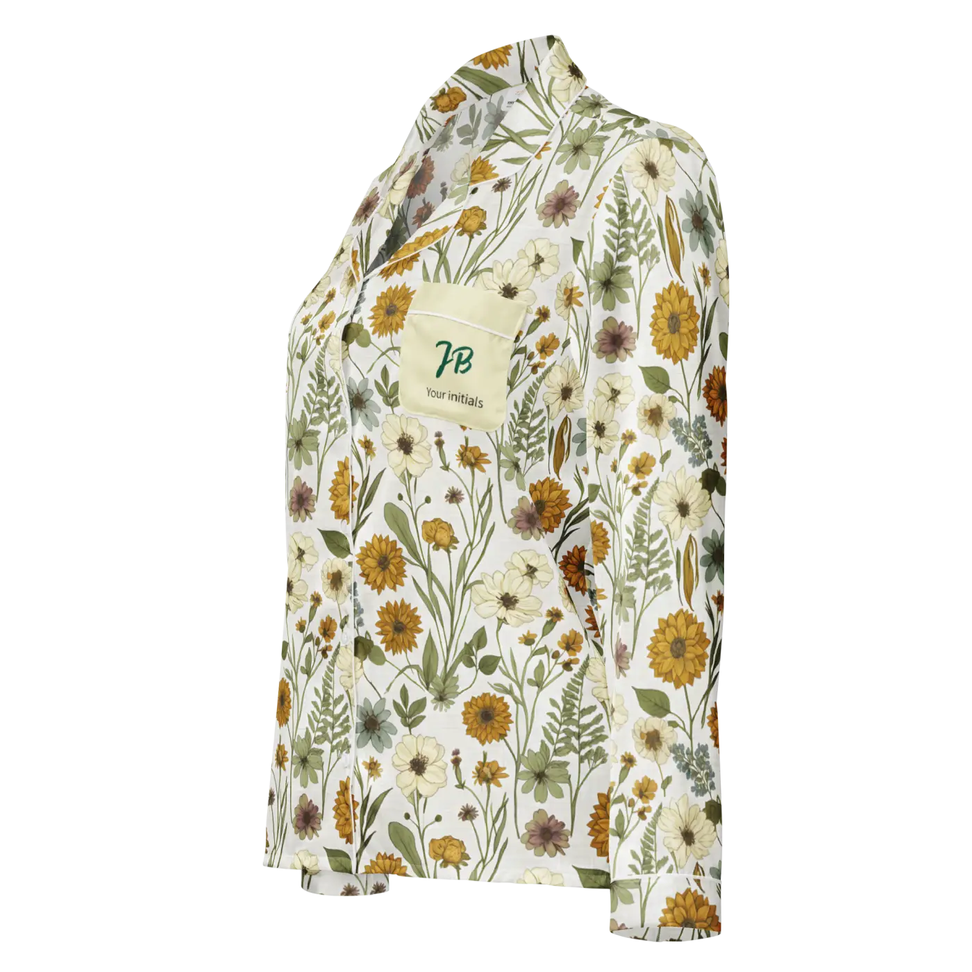 Silky Soft Wild Flowers Pajama Top - Lightweight Fabric - DipaliZ