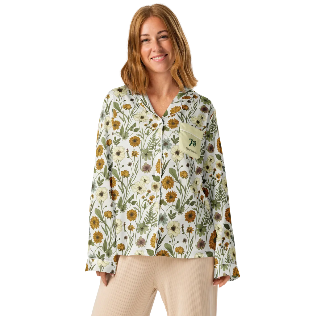 Silky Soft Wild Flowers Pajama Top - Lightweight Fabric - DipaliZ