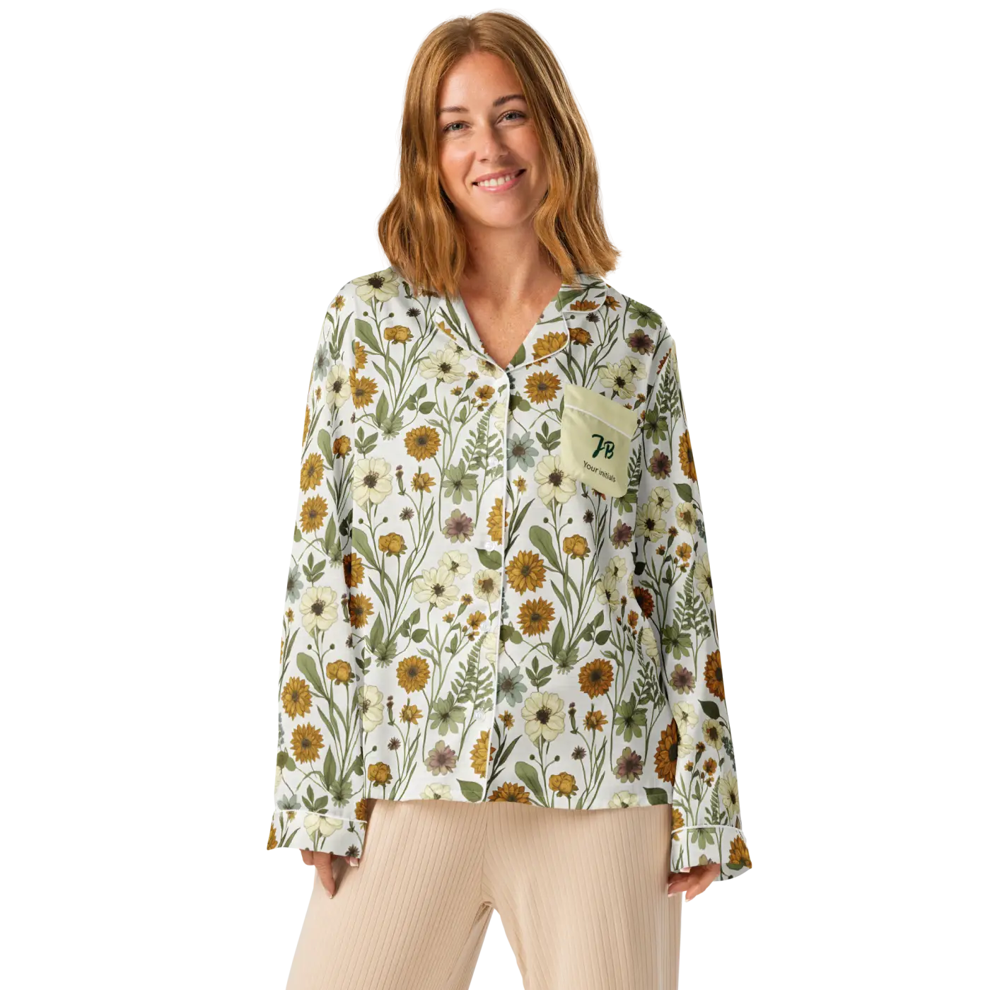 Silky Soft Wild Flowers Pajama Top - Lightweight Fabric - DipaliZ