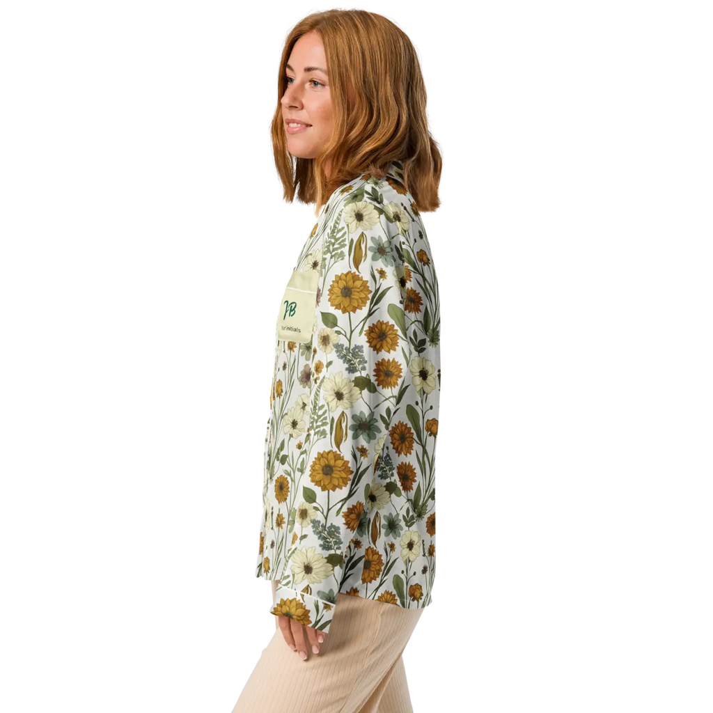 Silky Soft Wild Flowers Pajama Top - Lightweight Fabric - DipaliZ