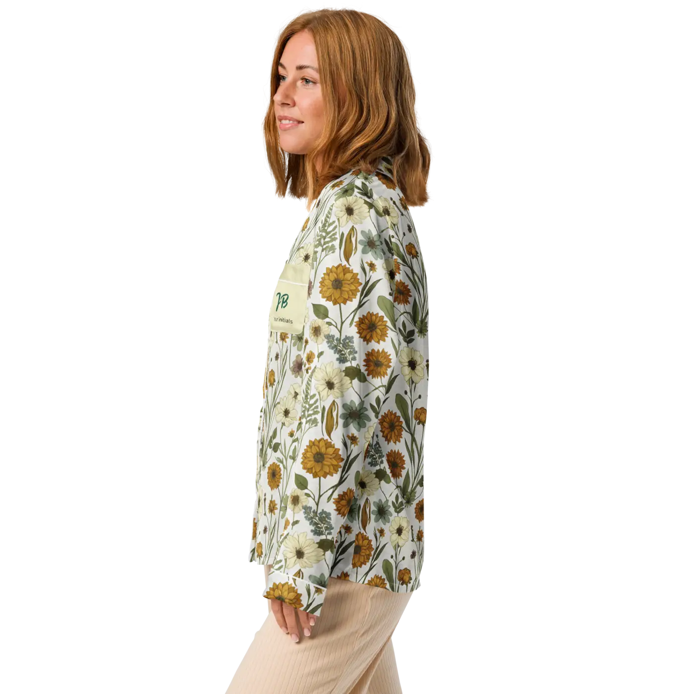 Silky Soft Wild Flowers Pajama Top - Lightweight Fabric - DipaliZ