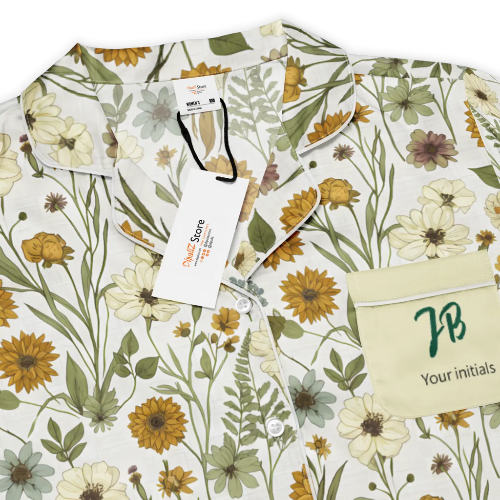 Silky Soft Wild Flowers Pajama Top - Lightweight Fabric - DipaliZ