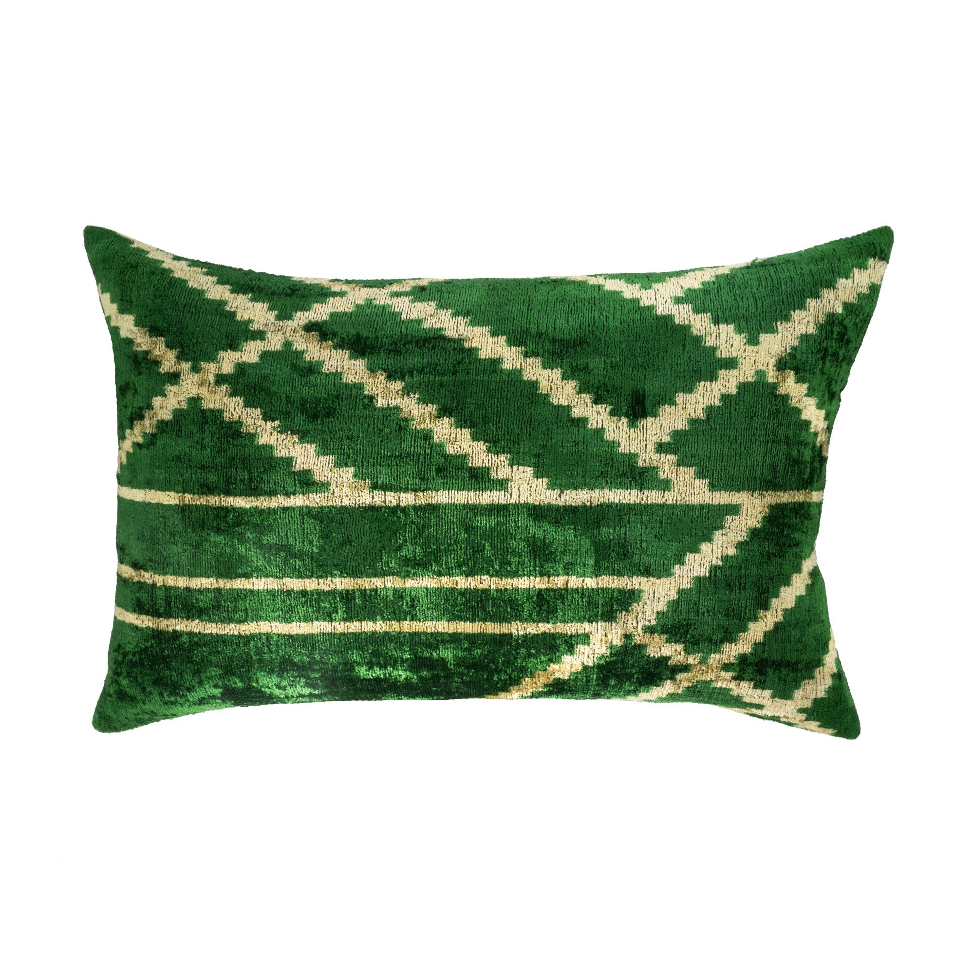 Woodlands Silk Velvet Ikat Pillow Cover 16 X 24