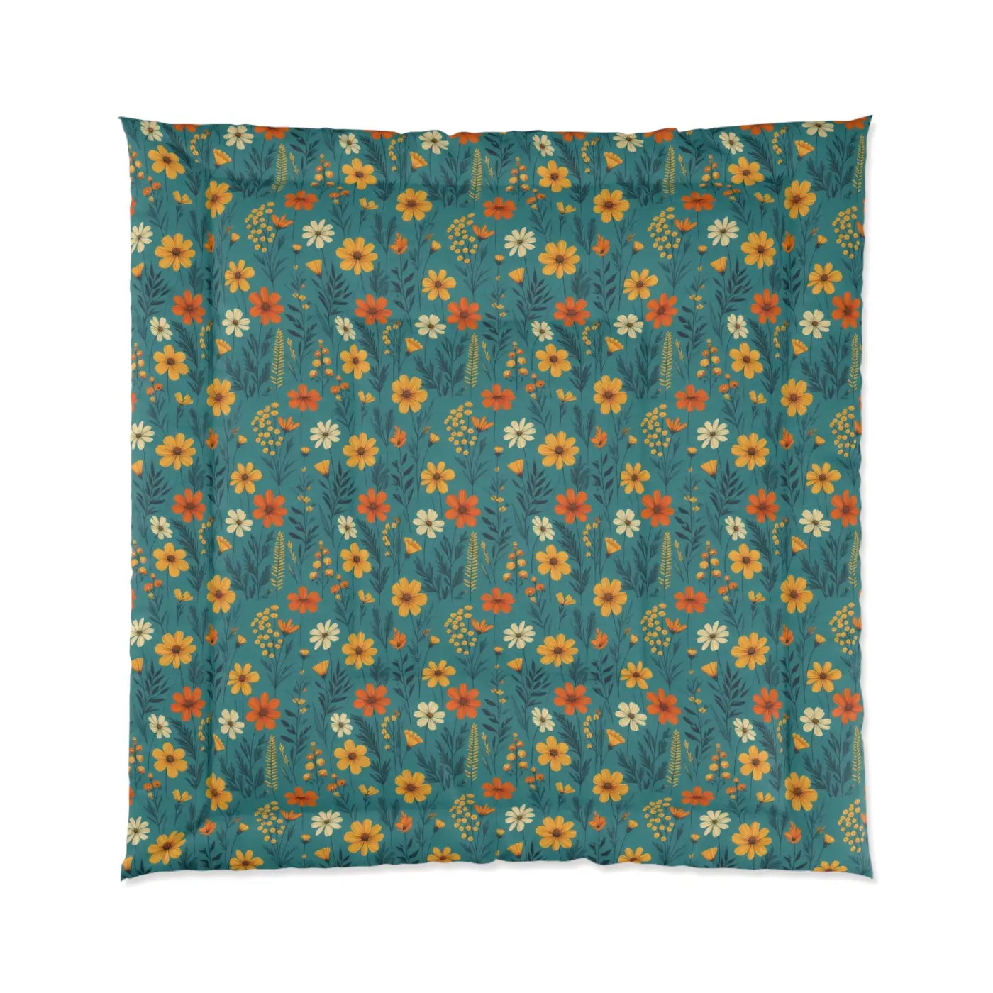 Cozy Orange Wildflowers Comforter - Lightweight - DipaliZ