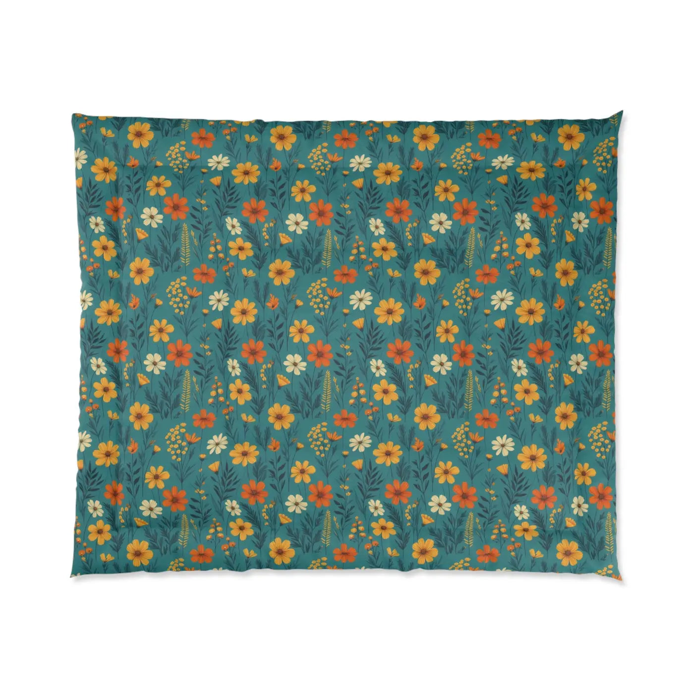 Cozy Orange Wildflowers Comforter - Lightweight - DipaliZ