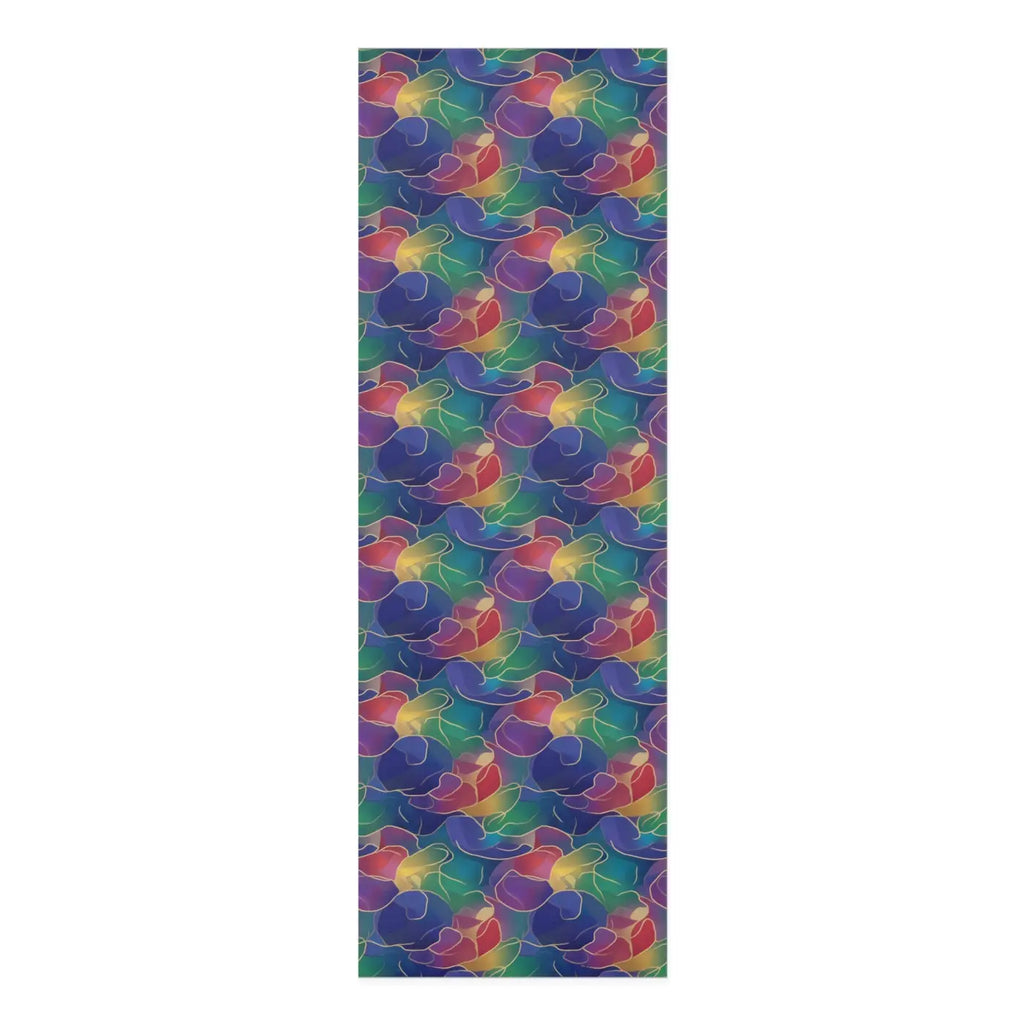 Vibrant Foam Yoga Mat Rainbow Wave Floral Design - Dipaliz