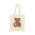 Z: Bear Holding a Heart Tote Bag with Initial