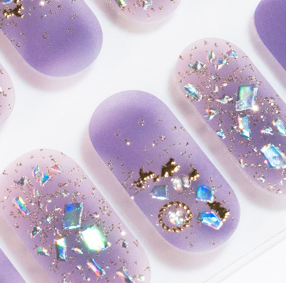 Purple Sparkle Gel Nails